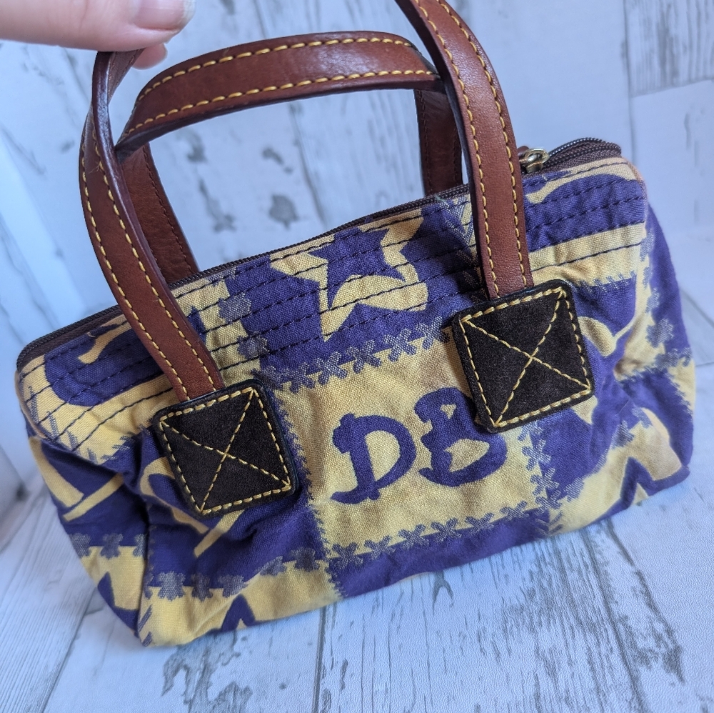 Patchwork Handbag With Brown Handles - image 8